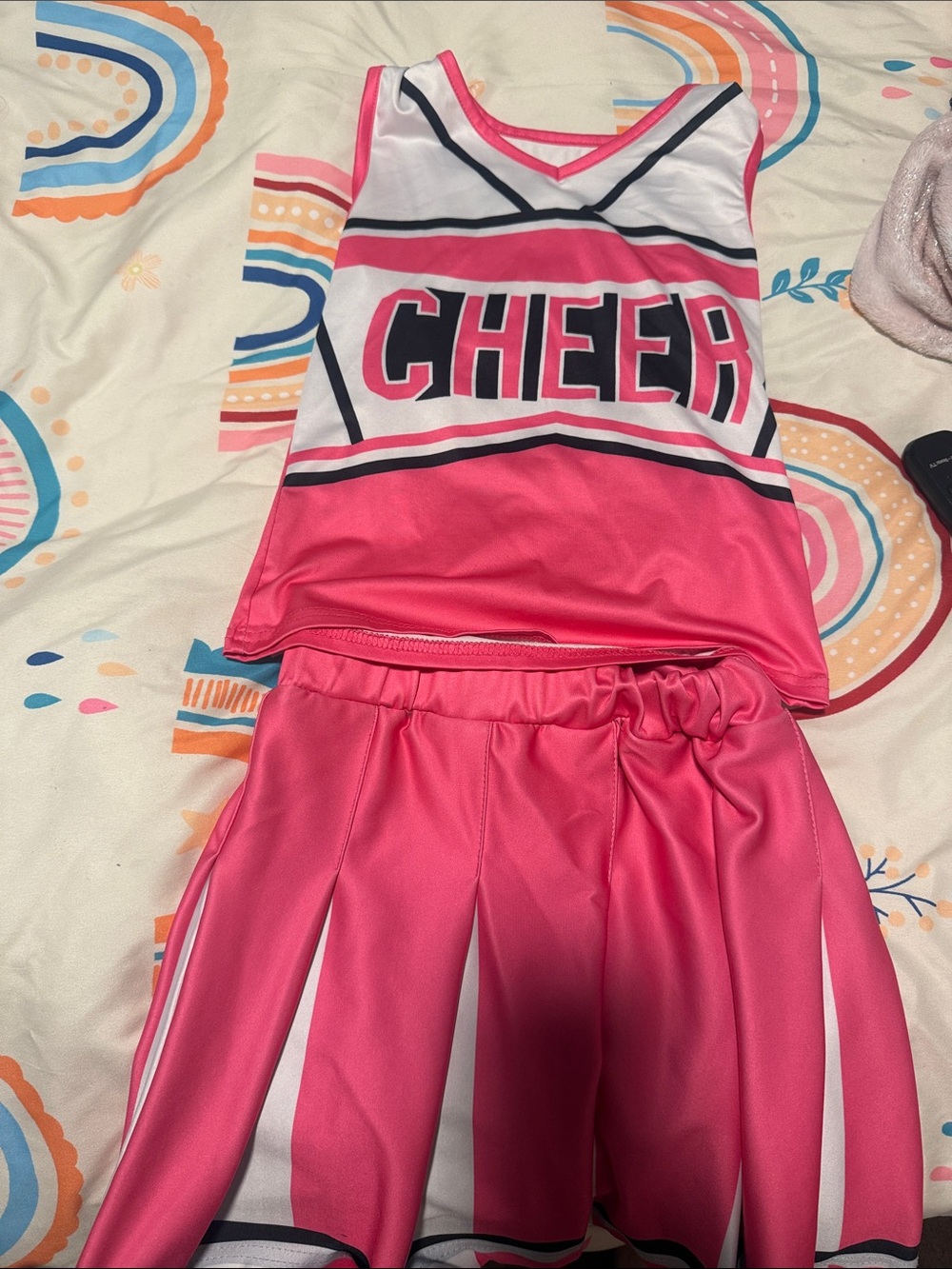 Girls Pink Cheer One-Piece Outfit